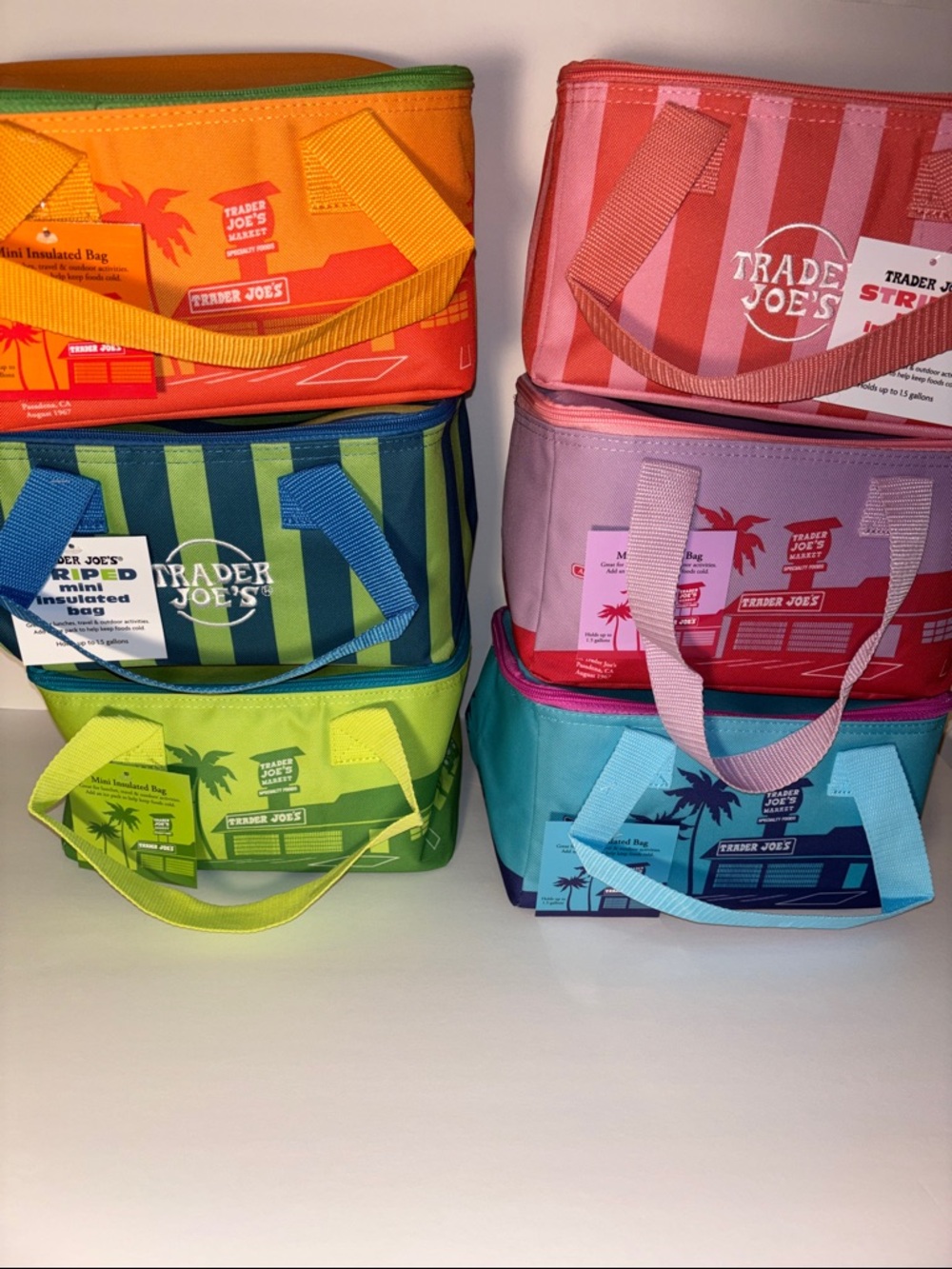 Set of 6 New Trader Joe’s Mini Insulated Tote Bags!